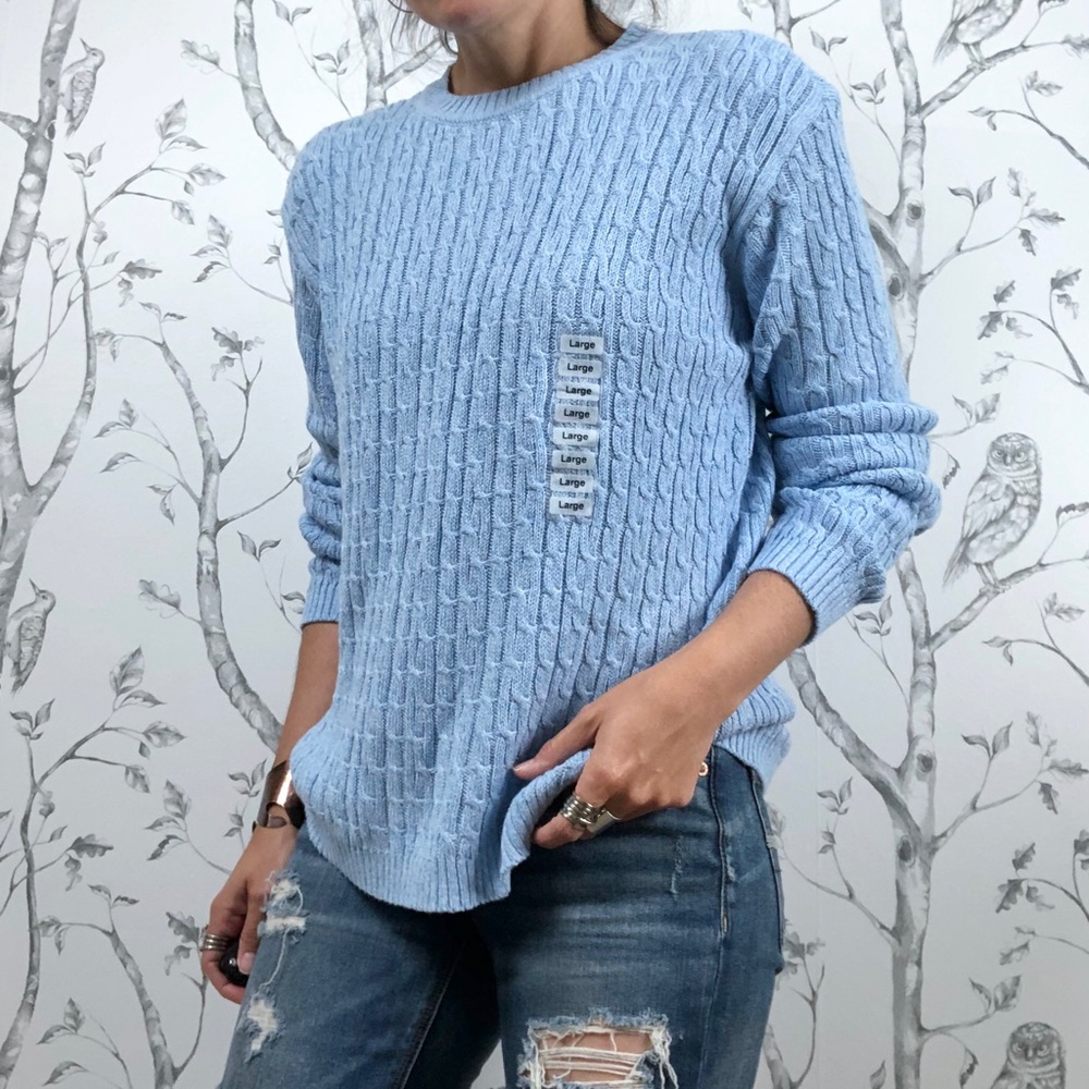 Y2K Vintage 100% cotton lightweight cable sweater - Picture 3 of 10